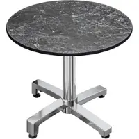 GGM Möbel CPBC | HPL Bistro Tisch | Ø:H 60 x 78 cm | Felsen / Aluminium | Klappbar + Zusatzgewicht | Rund