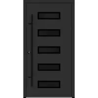 Haustuerenland.de Aluminium Haustür "AGADA" BLACKLINE 68 mm Anthrazit Eisenglimmer DB 703 beidseitig innen öffnend DIN links