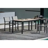 Jan Kurtz Outdoor Tisch Quadrat Teak / schwarz 140x80