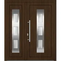 Haustuerenland.de Kunststoff Haustür zweiflügelig "AMAYA" 71 mm Sherwood holzähnlich innen öffnend DIN links