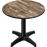 GGM Möbel CPBL | HPL Bistro Tisch | Ø:H 70 x 78 cm | Vintage Old / Aluminium | Klappbar + Zusatzgewicht | Rund