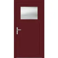 Haustuerenland.de Aluminium Nebeneingangstür "DOROTHEA" 69 mm Weinrot RAL 3005 beidseitig innen öffnend DIN links