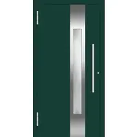 Haustuerenland.de Aluminium Haustür RC2 "ABIGALE" 78 mm Moosgrün RAL 6005 beidseitig außen öffnend DIN links