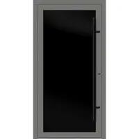 Haustuerenland.de PREMIUM Aluminium-Glas Haustür "MAGDALENA" 90 mm BLACKLINE flächenbündig Graualuminium RAL 9007 beidseitig innen öffnend DIN rechts