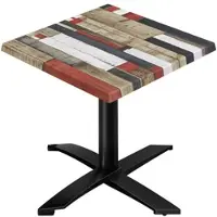 GGM Möbel WTG | Bistro Außen Tisch | B: T: H: 60 x 60 x 75,5 cm | Vintage Bunt / Schwarz | Quadratisch | Klappbar + Zusatzgewicht