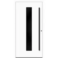 Haustuerenland.de Aluminium Haustür "MAJA" 90 mm RC2 BLACKLINE Weiß RAL 9016 beidseitig innen öffnend DIN rechts