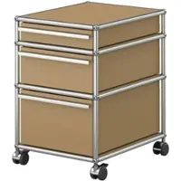 USM United Soft USM Haller Rollcontainer, mit drei Schubladen Beige