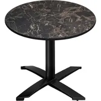 GGM Möbel CPTG | Bistro Tisch | Ø:H 60 x 76 cm | Cappuccino-Marmor / Aluminium Schwarz | Klappbar/ Zusatzgewicht
