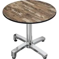 GGM Möbel CPBC | HPL Bistro Tisch | Ø:H 70 x 78 cm | Vintage Old / Aluminium | Klappbar + Zusatzgewicht | Rund