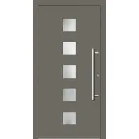 Haustuerenland.de Haustür mit Fingerprint "SISSI" 79 mm RC2 Quarzgrau RAL 7039 innen öffnend DIN rechts