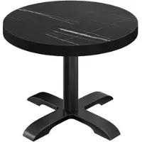 GGM Möbel BSD | Bistro Tisch | Ø 80 x 77 cm | Rund | Schwarzer Rand | Schwarz Marmor / Schwarz