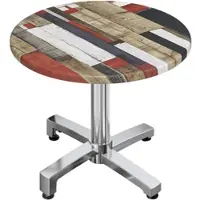 GGM Möbel WBO | Bistro Außen Tisch | Ø:H 70 x 78,5 cm | Vintage Bunt / Aluminium | Rund | Zusatzgewicht