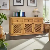 1a Direktimport Original Mexico Sideboard - 3 Gittertüren, Pinie massiv