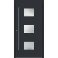 Haustuerenland.de Aluminium Haustür "MARGARETE" 90 mm RC2 Anthrazit RAL 7016 beidseitig innen öffnend DIN links