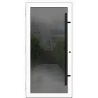 Haustuerenland.de PREMIUM Aluminium-Glas Haustür "FELINA" 90 mm BLACKLINE flächenbündig Weiß RAL 9016 beidseitig außen öffnend DIN links
