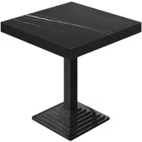 GGM Möbel BPY | Bistro Tisch | 60 x 60 x 81 cm | Quadratisch | Schwarzer Rand | Schwarz Marmor / Schwarz