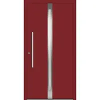 Haustuerenland.de Aluminium Haustür RC2 "COSIMA" 78 mm Purpurrot RAL 3004 beidseitig innen öffnend DIN links