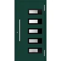 Haustuerenland.de Aluminium Haustür RC2 "CLARISSA" 78 mm Moosgrün RAL 6005 beidseitig außen öffnend DIN rechts