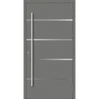 Haustuerenland.de Aluminium Haustür "FANNIE" 90 mm RC2 Graualuminium RAL 9007 außen öffnend DIN rechts