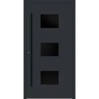 Haustuerenland.de Aluminium Haustür "MARGARETE" 90 mm RC2 BLACKLINE Anthrazit RAL 7016 beidseitig innen öffnend DIN links