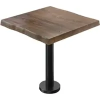 GGM Möbel PML | Bistro Baumkanten Tisch | Quadratisch | 80 x 80 x 77 cm | Walnuß / Schwarz