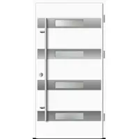 Haustuerenland.de Aluminium Haustür "OLYMPIA" 92 mm RC2 Weiß RAL 9016 beidseitig außen öffnend DIN rechts