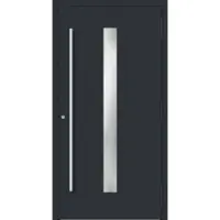 Haustuerenland.de Aluminium Haustür "AURORA" 90 mm RC2 Anthrazit RAL 7016 außen öffnend DIN rechts