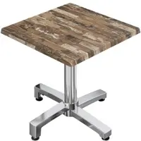GGM Möbel WBO | Bistro Außen Tisch | B:T:H 70 x 70 x 78,5 cm | Vintage Old / Aluminium | Quadratisch | Klappbar + Zusatzgewicht