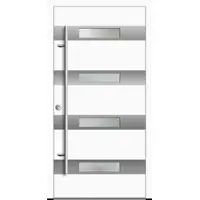 Haustuerenland.de Aluminium Haustür "OLYMPIA" 92 mm Weiß RAL 9016 beidseitig innen öffnend DIN links