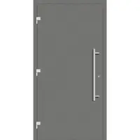 Haustuerenland.de Haustür mit Fingerprint "GESA" 79 mm RC2 Graualuminium RAL 9007 außen öffnend DIN links