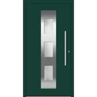 Haustuerenland.de Aluminium Haustür nach Maß "MAluminium" 60 mm RC2 Moosgrün RAL 6005 beidseitig innen öffnend DIN rechts