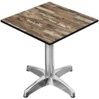 GGM Möbel CPBL | HPL Bistro Tisch | B:T:H 60 x 60 x 78 cm | Vintage Old / Aluminium | Klappbar + Zusatzgewicht | Quadratisch