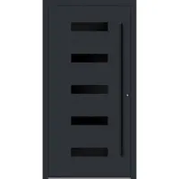 Haustuerenland.de Aluminium Haustür RC2 "AGADA" 90 mm BLACKLINE Anthrazit RAL 7016 beidseitig innen öffnend DIN rechts