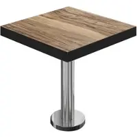 GGM Möbel BML | Bistro Tisch | 60 x 60 x 77 cm | Quadratisch | Schwarzer Rand | Sheesham / Edelstahl