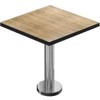 GGM Möbel BML | Bistro Tisch | 80 x 80 x 74,5 cm | Quadratisch | Schwarzer Rand | Eiche / Edelstahl