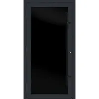 Haustuerenland.de PREMIUM Aluminium-Glas Haustür "MAGDALENA" 90 mm BLACKLINE flächenbündig Anthrazit RAL 7016 außen öffnend DIN links