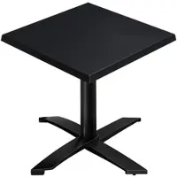 GGM Möbel WTG | Bistro Außen Tisch | B: T: H: 70 x 70 x 75,5 cm | Schwarz / Schwarz | Quadratisch