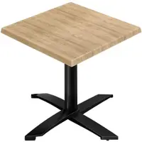 GGM Möbel WTG | Bistro Außen Tisch | B: T: H: 70 x 70 x 75,5 cm | Eiche / Schwarz | Quadratisch | Klappbar + Zusatzgewicht