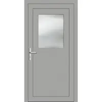 Haustuerenland.de RC2 Nebeneingangstür Aluminium "HEDWIG" 69 mm Weißaluminium RAL 9006 innen öffnend DIN links