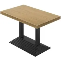 GGM Möbel KPY | Bistro Tisch | B:T 130 x 80 cm | H 82 cm | Eiche | Gestell: Schwarz | Säule: 6 x 6 cm