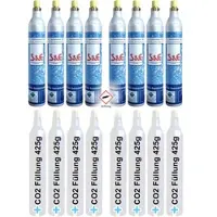 BlueCraft 8 x CO2 Zylinder Kohlensäure 425 g Flasche inkl. Füllung bis zu je 60 L f. Soda...