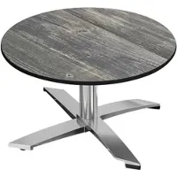 GGM Möbel CPTG | Bistro Loungetisch | Ø:H 60 x 39 cm | Rustikal Kiefer / Aluminium | Klappbar/ Zusatzgewicht
