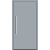 Haustuerenland.de RC2 Aluminium Haustür "MARIT" 78 mm flügelüberdeckend Fenstergrau RAL 7040 beidseitig innen öffnend DIN links