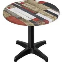 GGM Möbel WBC | Bistro Außen Tisch | Ø:H 60 x 80,5 cm | Vintage Bunt / Schwarz | Rund