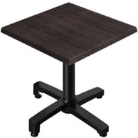GGM Möbel WBO | Bistro Außen Tisch | B:T:H 60 x 60 x 78,5 cm | Wenge / Schwarz | Quadratisch | Klappbar + Zusatzgewicht