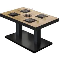 GGM Möbel BM | Bistro Loungetisch | B:T:H 110 x 60 x 41 cm | Eiche / Schwarz