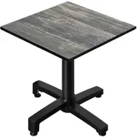 GGM Möbel CPBC | HPL Bistro Tisch | B:T:H 70 x 70 x 78 cm | Rustikal Kiefer / Aluminium | Zusatzgewicht | Quadratisch