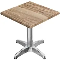 GGM Möbel WBC | Bistro Außen Tisch | B:T:H 60 x 60 x 80,5 cm | Sheesham / Aluminium | Quadratisch