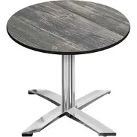 GGM Möbel CPTG | Bistro Tisch | Ø:H 60 x 76 cm | Rustikal Kiefer / Aluminium | Klappbar/ Zusatzgewicht