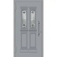 Haustuerenland.de Aluminium Landhaustür "KATHARINA" 78 mm RC2 Fenstergrau RAL 7040 beidseitig außen öffnend DIN links